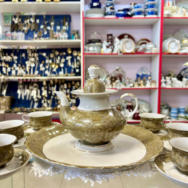 Кофейный набор Коростенского ФЗ 1960-91гг. Тонкий фарфор, крытье, позолота. 90мл. Цена за 14пр. Картинка 5